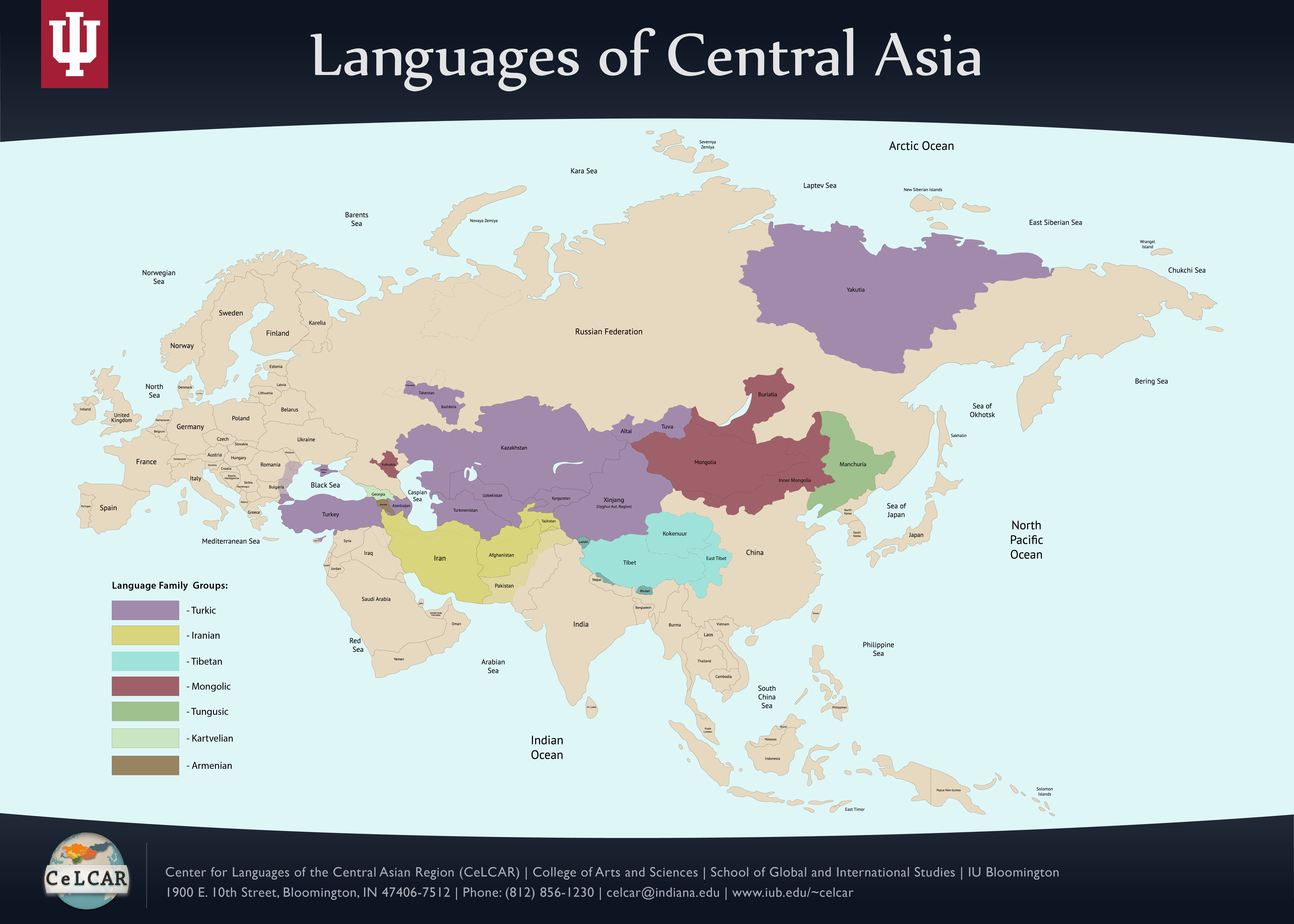 Языковые семьи азии карта